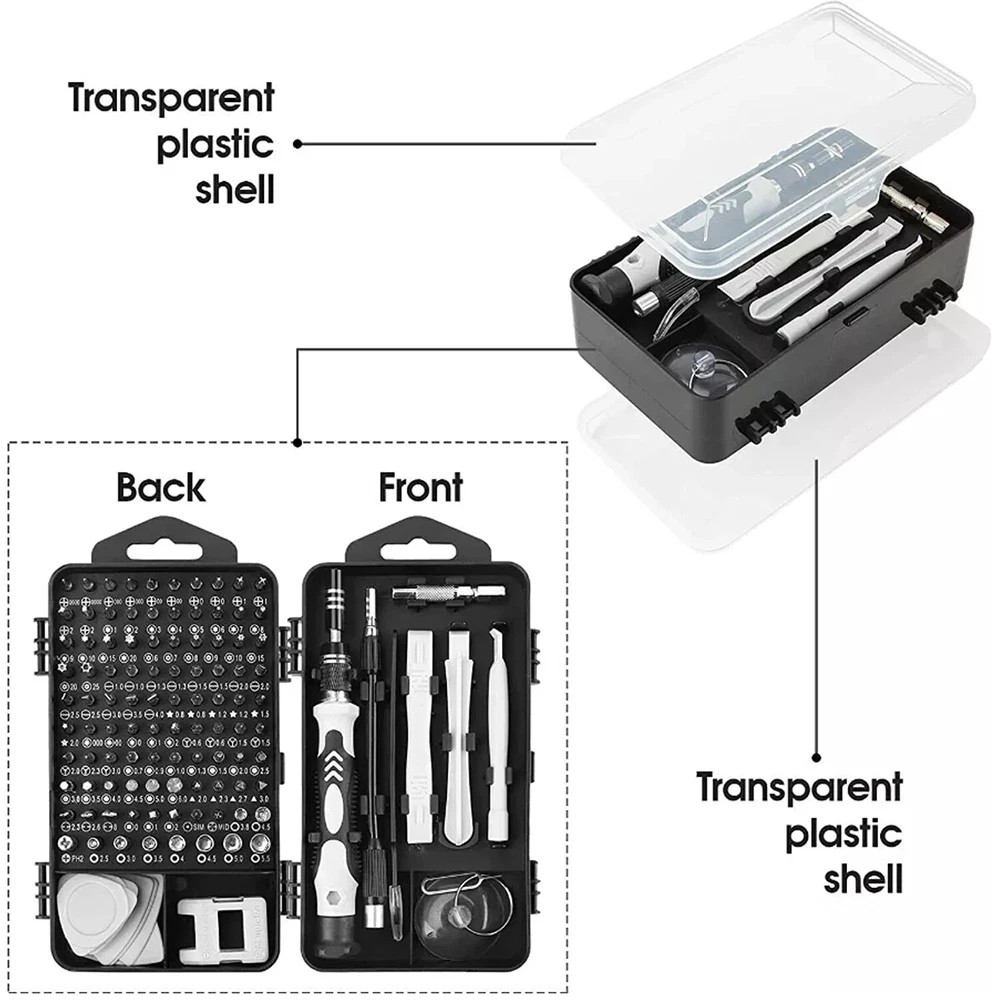115 In 1 Magnetic Precision Repair Screwdriver Set Electronics Tool Kit