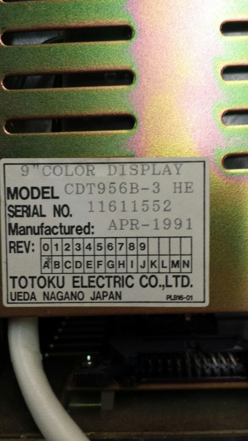 Fuji Monitor for Fuji SMT Equipment TOTOKU Electric Co CDT956B-3 HE