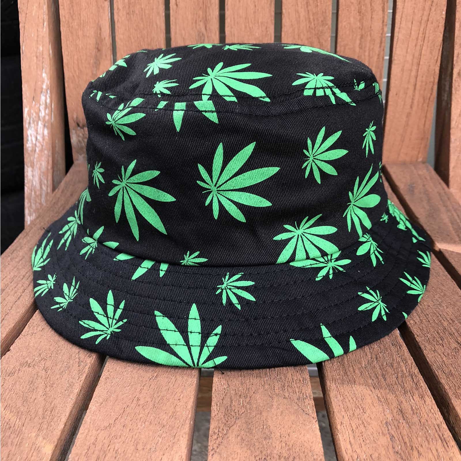 Bucket Hat Cap Weed Leaf Rasta Reggae Caps Kush Cannabis Jamaica Leaf 1sz Fit