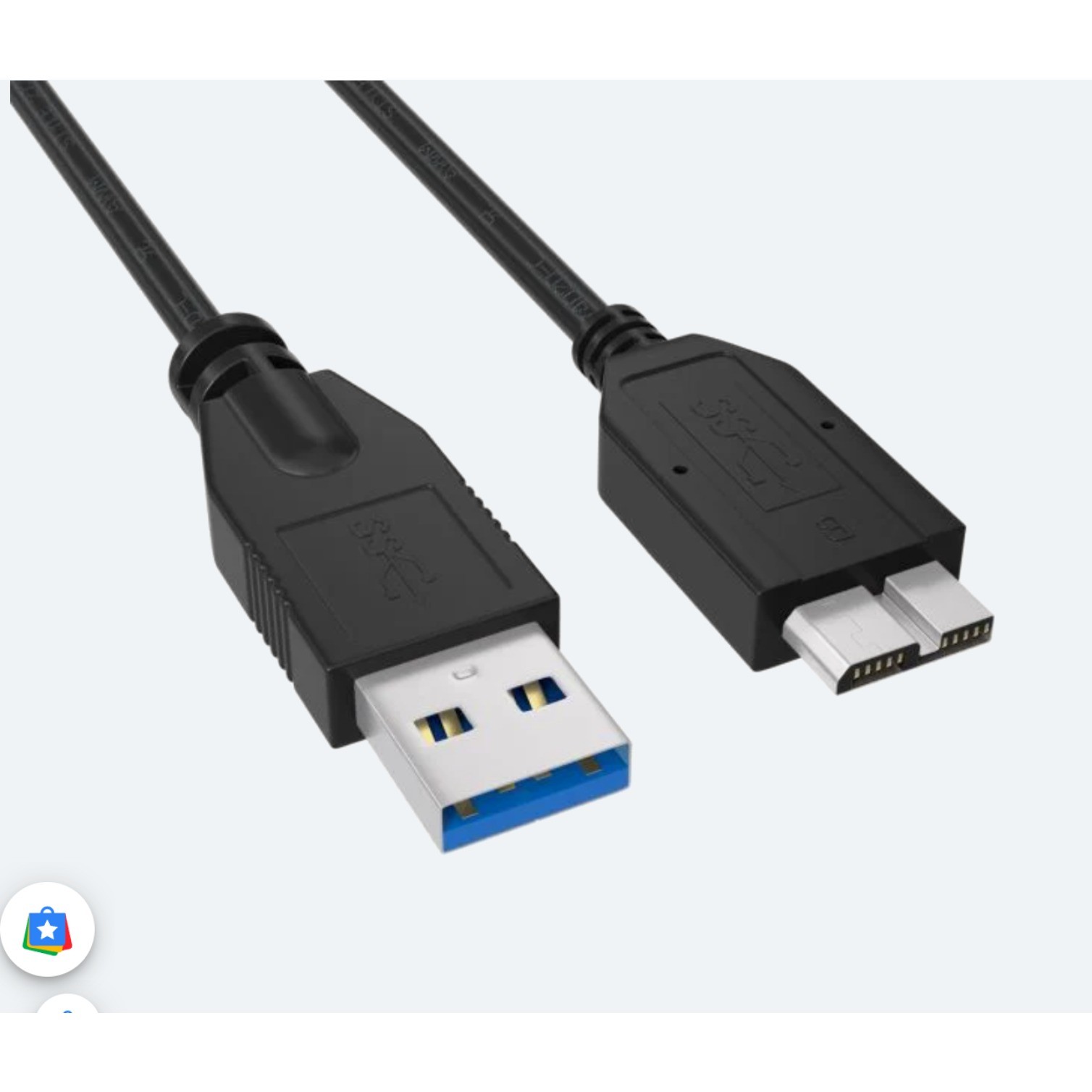 50cm USB3.0 Type A Male to Micro B Male Cable,SuperSpeed 4.8Gbps,Double-Shielded