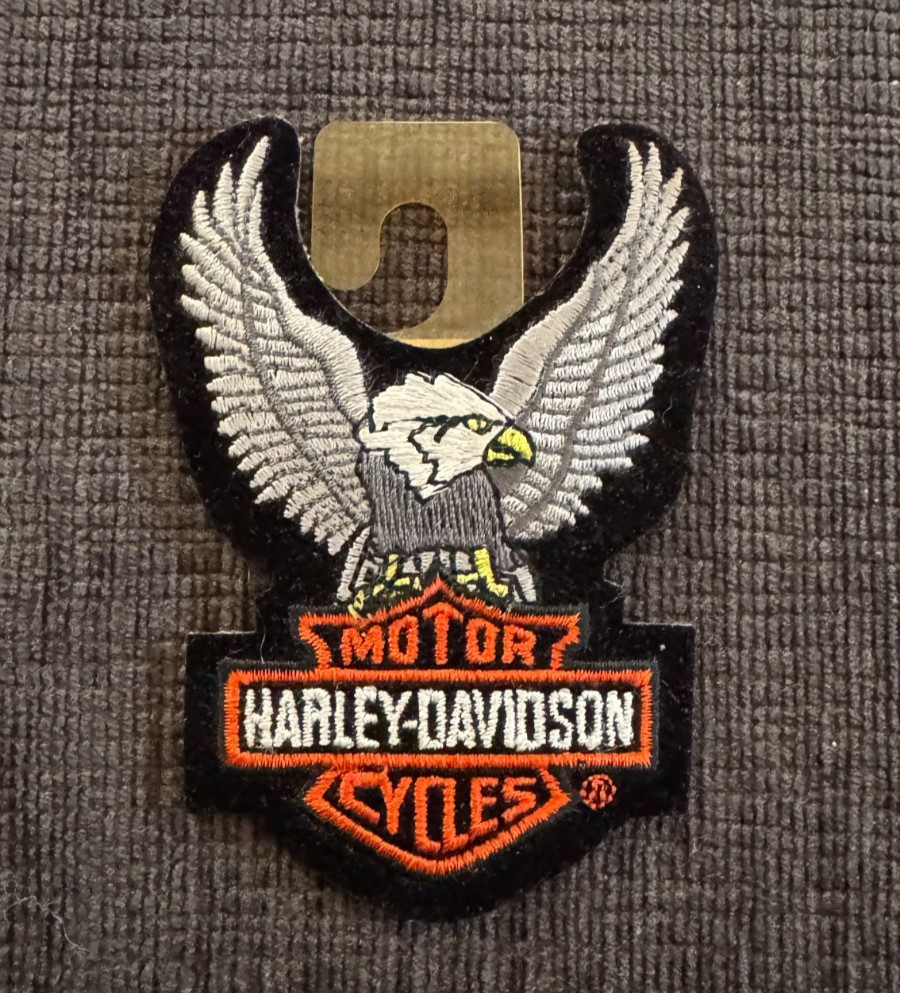 NEW Harley Davidson Bar & Shield w Silver Eagle Logo Iron-on Sew-on Patch 3.75"