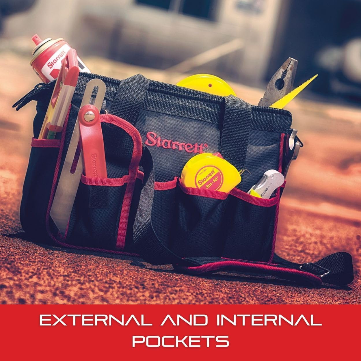 Durable Zippered Hand Tool Bag with Pockets - Medium Size for Easy Storage