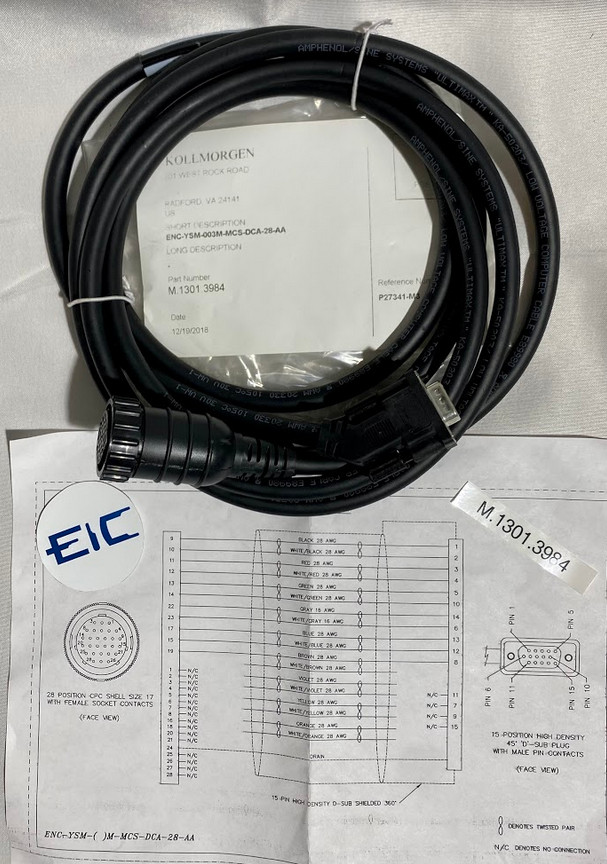 KOLLMORGEN CABLE, ENC-YSM-003M-MCS-DCA-28-AA / M.1301.3984