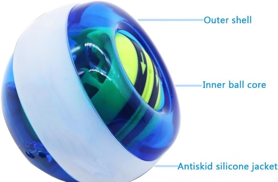 Pelota de muñeca para fortalecer músculos y huesos con luces LED, de plástico US