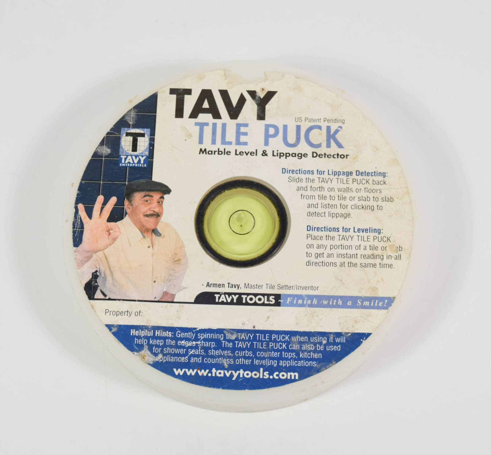 Tavy Tile Puck Marble Level & Lippage Detector *