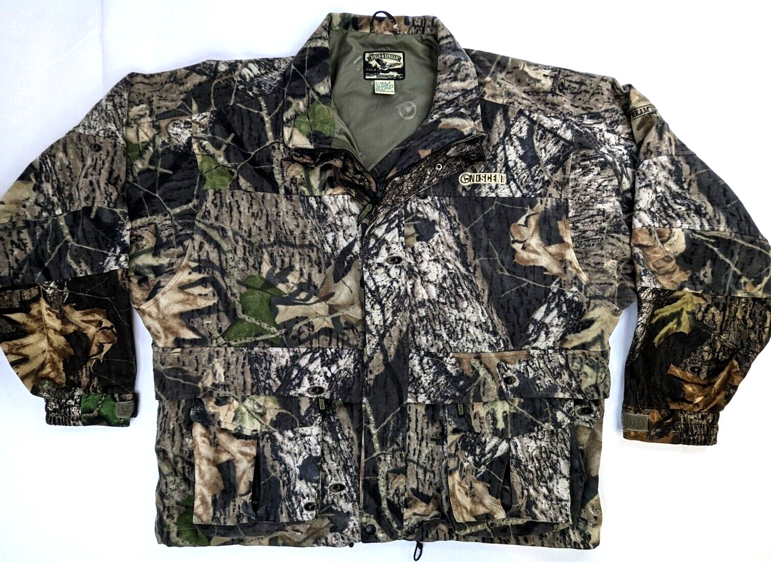 Field & Stream NOSCENT Mossy Oak Break-Up Camo Jacket Men XL EUC Hunting