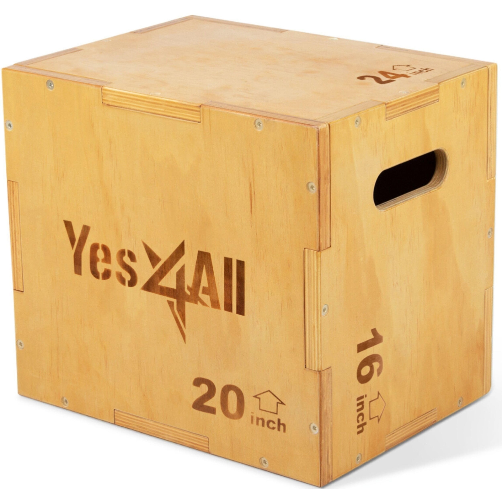 Yes4All 3-in-1 Wooden Plyo Box - Plyometric Jump Box for Home Gym and Outdoor...