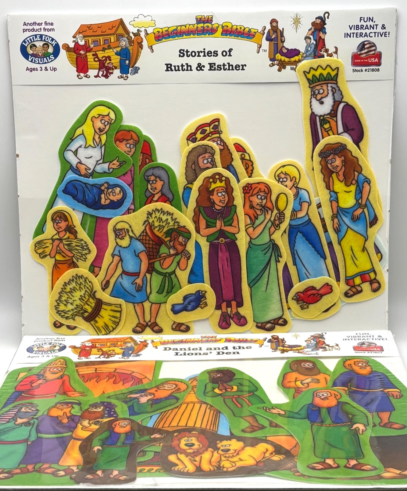 2 Beginners Bible Story Felt Figures for Flannel Board for Sunday School or VBS