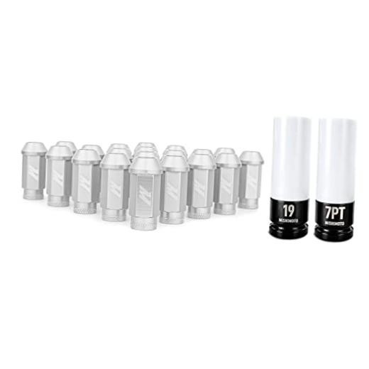 Aluminum Locking Lug Nuts M12x1.25, 20pc Set, Silver