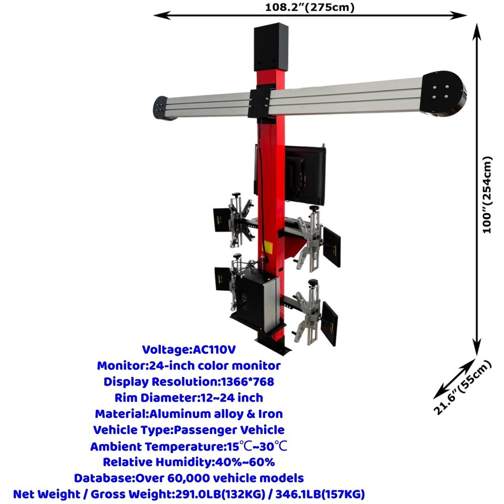 110V 3D Wheel Alignment Machine LED Intelligent Wheel Alignment Tester Passenger