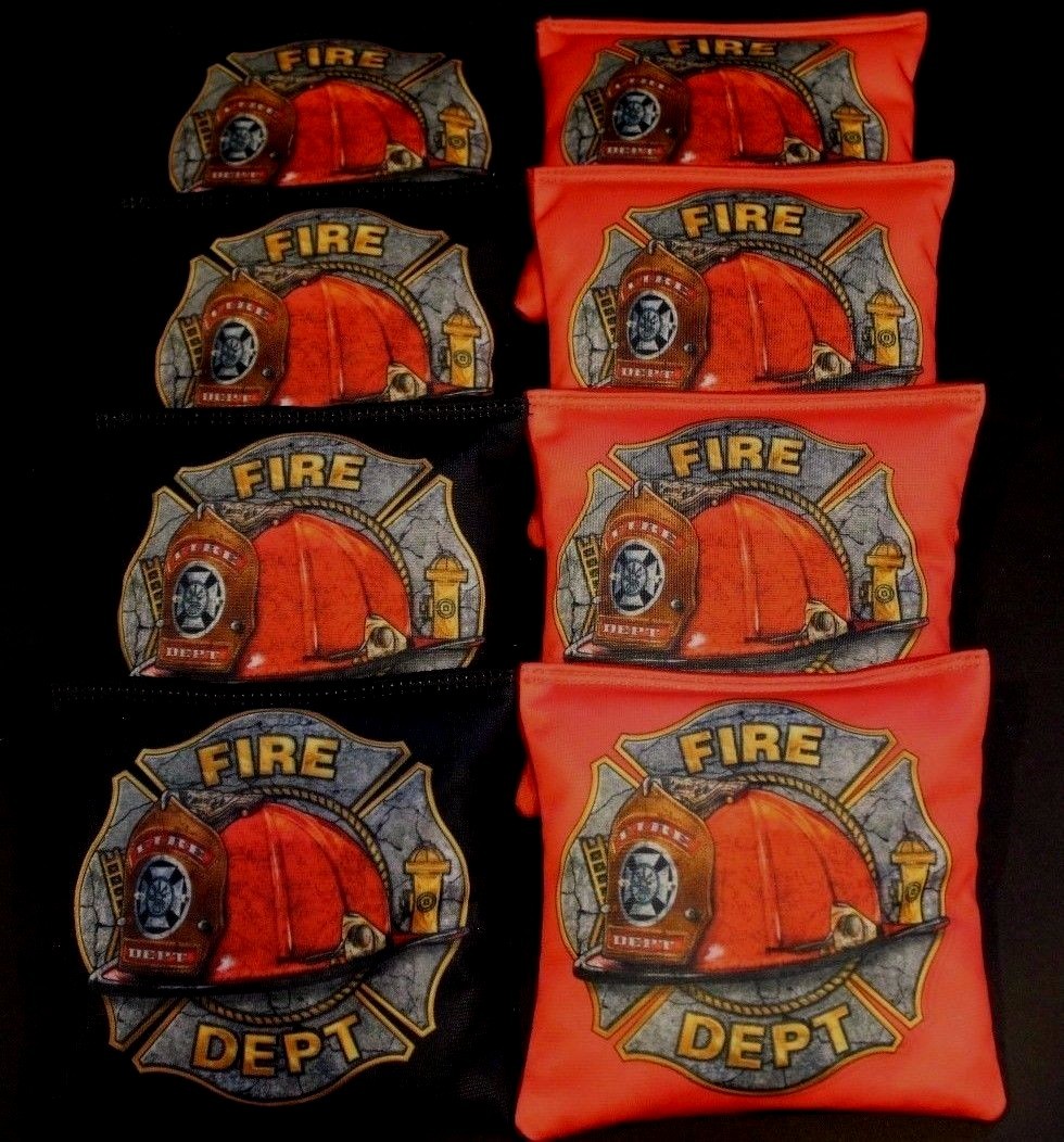 FIREFIGHTER RESCUE Fireman Red Lives 8 ACA Regulation Cornhole Bean Bags B221