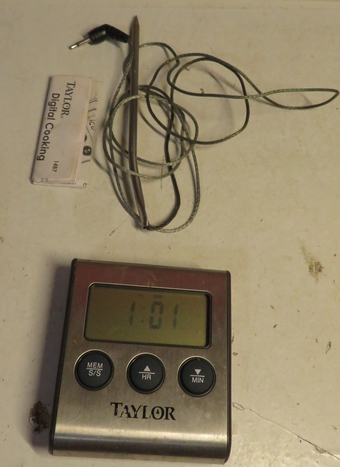 Taylor 1487 Remote Digital Cooking Thermometer w/ Probe & Timer Kitchen Tool GUC