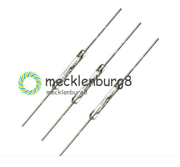 10pcs MKA-14103 Gold Tone Leads Glass N/O SPST Reed Switches 10-15AT 2 x 14mm