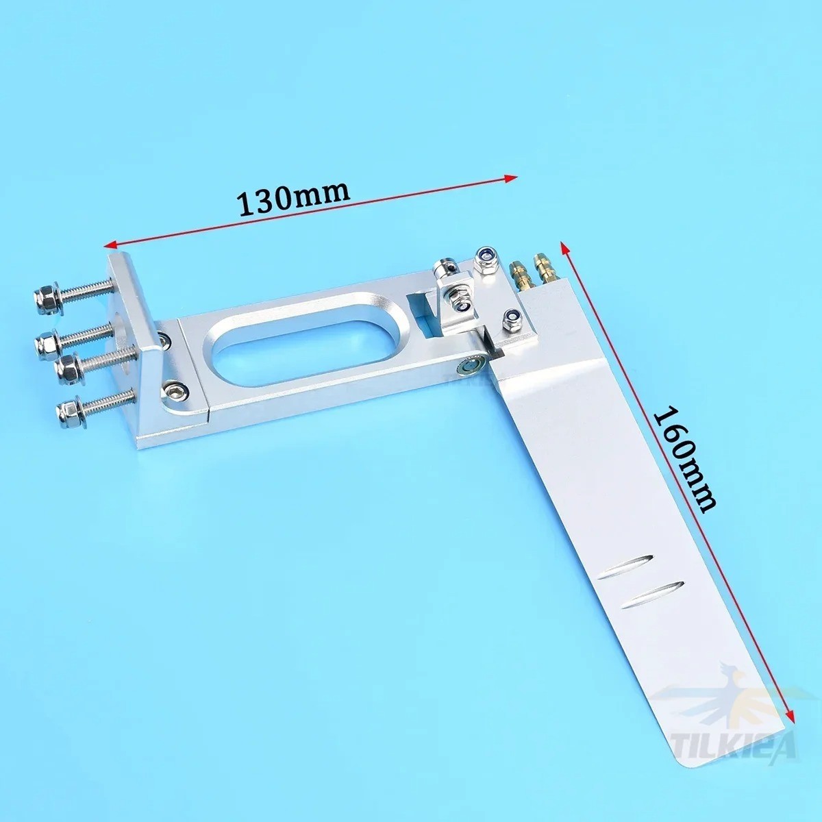 Rc Boat  Aluminum 127x160mm Rudder with Dual Water Pickup & Kickback Protection