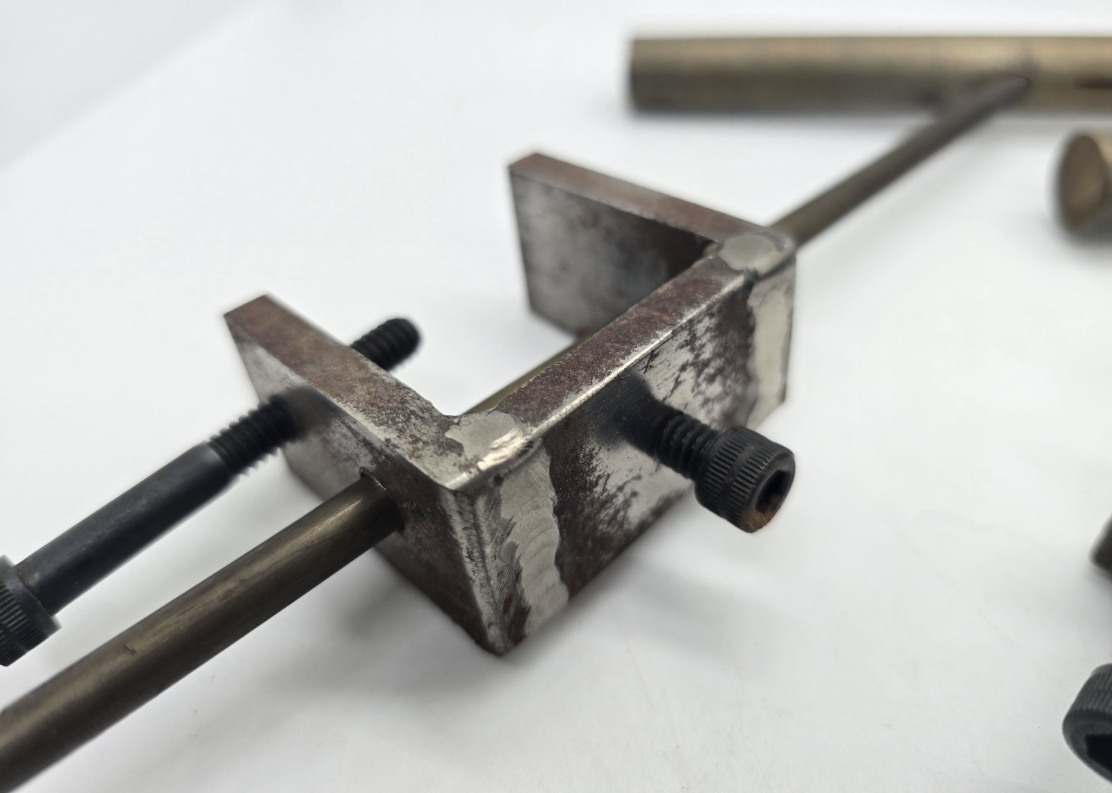 Pair Of Very Old Fly Fishing Fly Tying Vise Clamps Iron & Brass