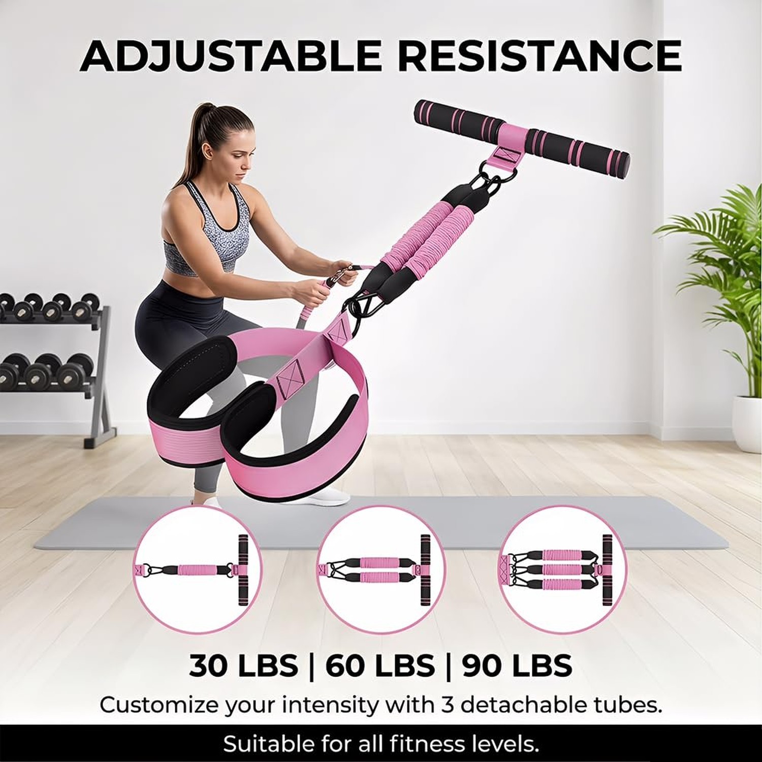 New Pedal Resistance Band with Handle, Sturdy Material, Multifunctional Adjus...