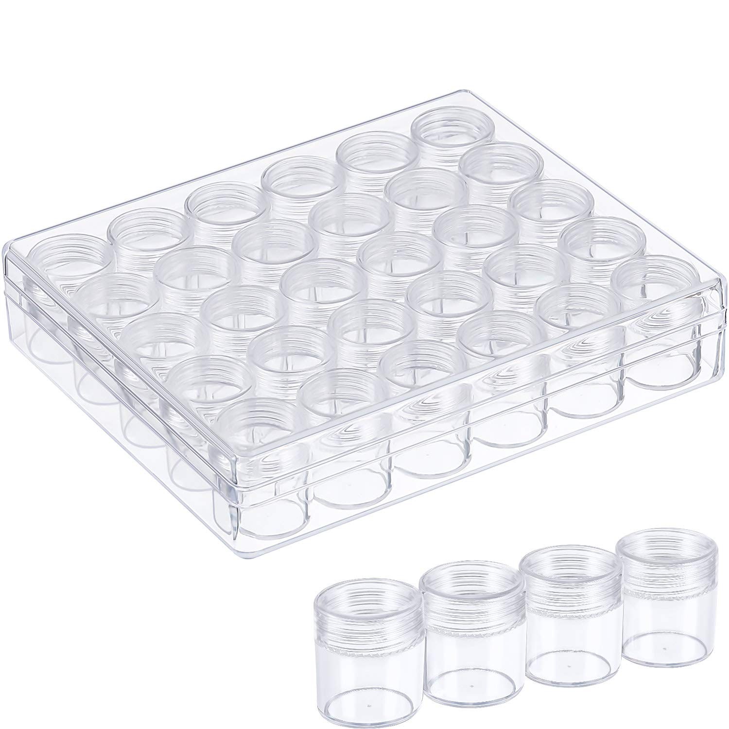 30 Grids Bead Organizer Bead Containers Diamond Art Painting Storage with Lid...