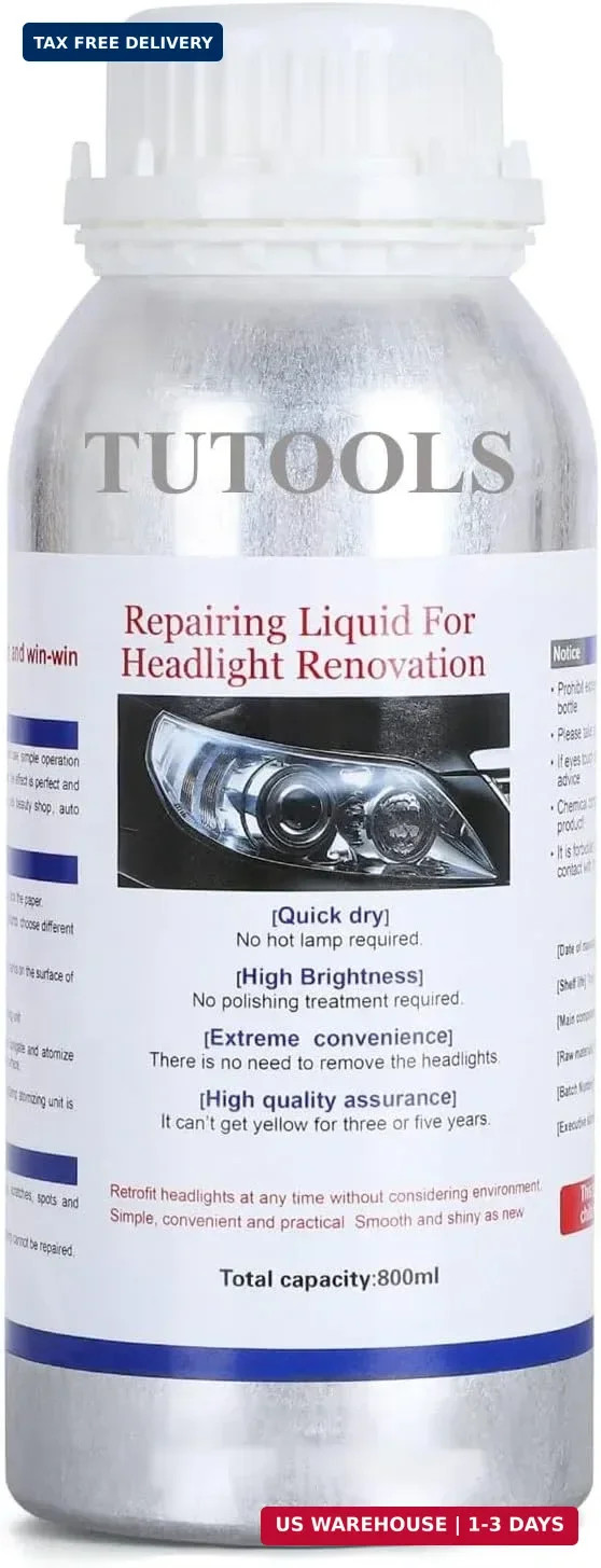 600ML Headlight Restoration Liquid,Automobile Headlight Lens Polish Repair Liqui