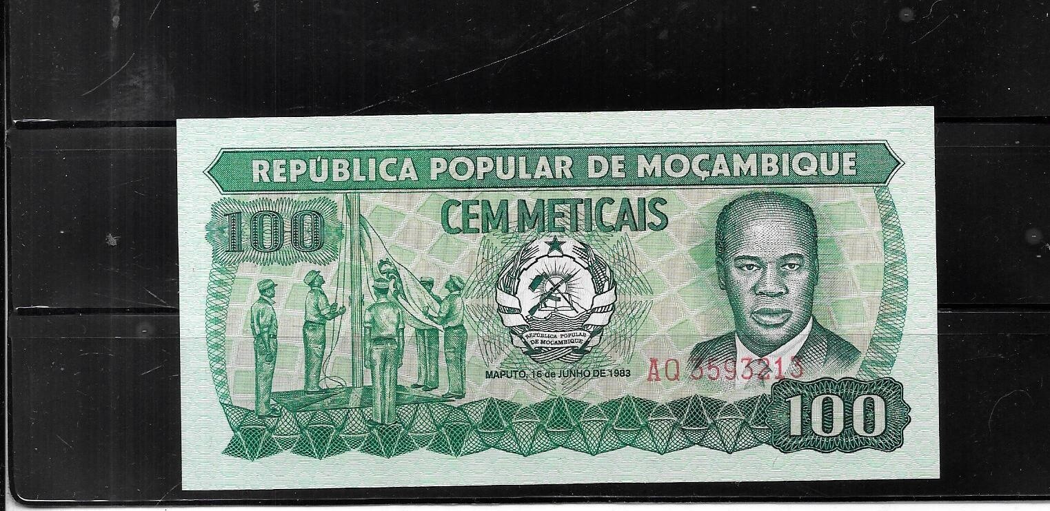 MOZAMBIQUE #126 1983 100 METICAIS UNCIRCULATED OLD BANKNOTE PAPER MONEY CURRENCY
