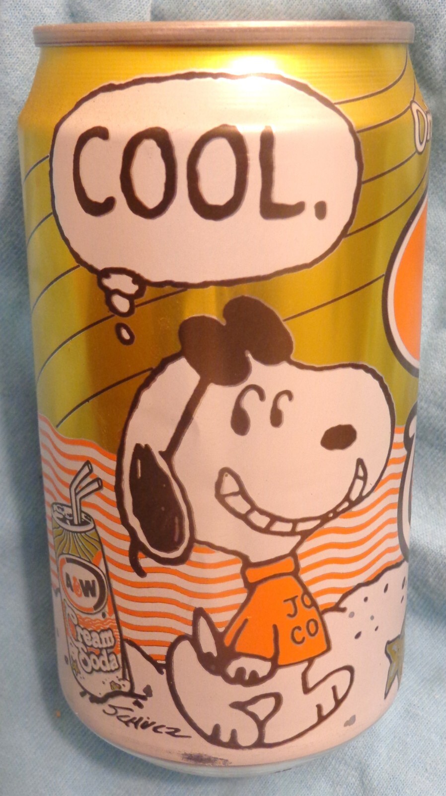 Snoopy on A&W Cream Soda Can - Air Sealed - 12 Oz - @1990's - Riviera Beach, FL