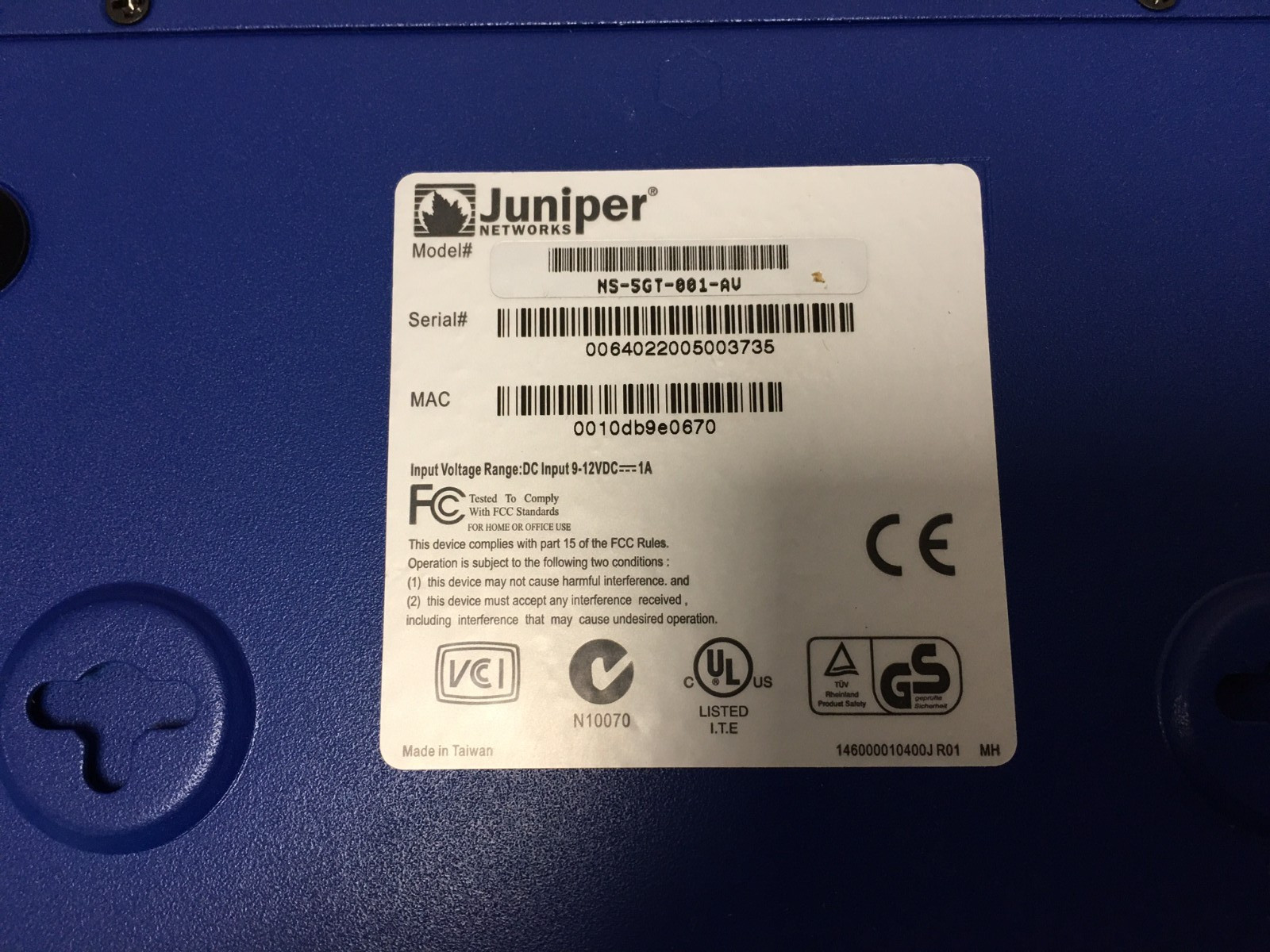 Juniper Networks NS-5GT-001 NetScreen 5GT Firewall