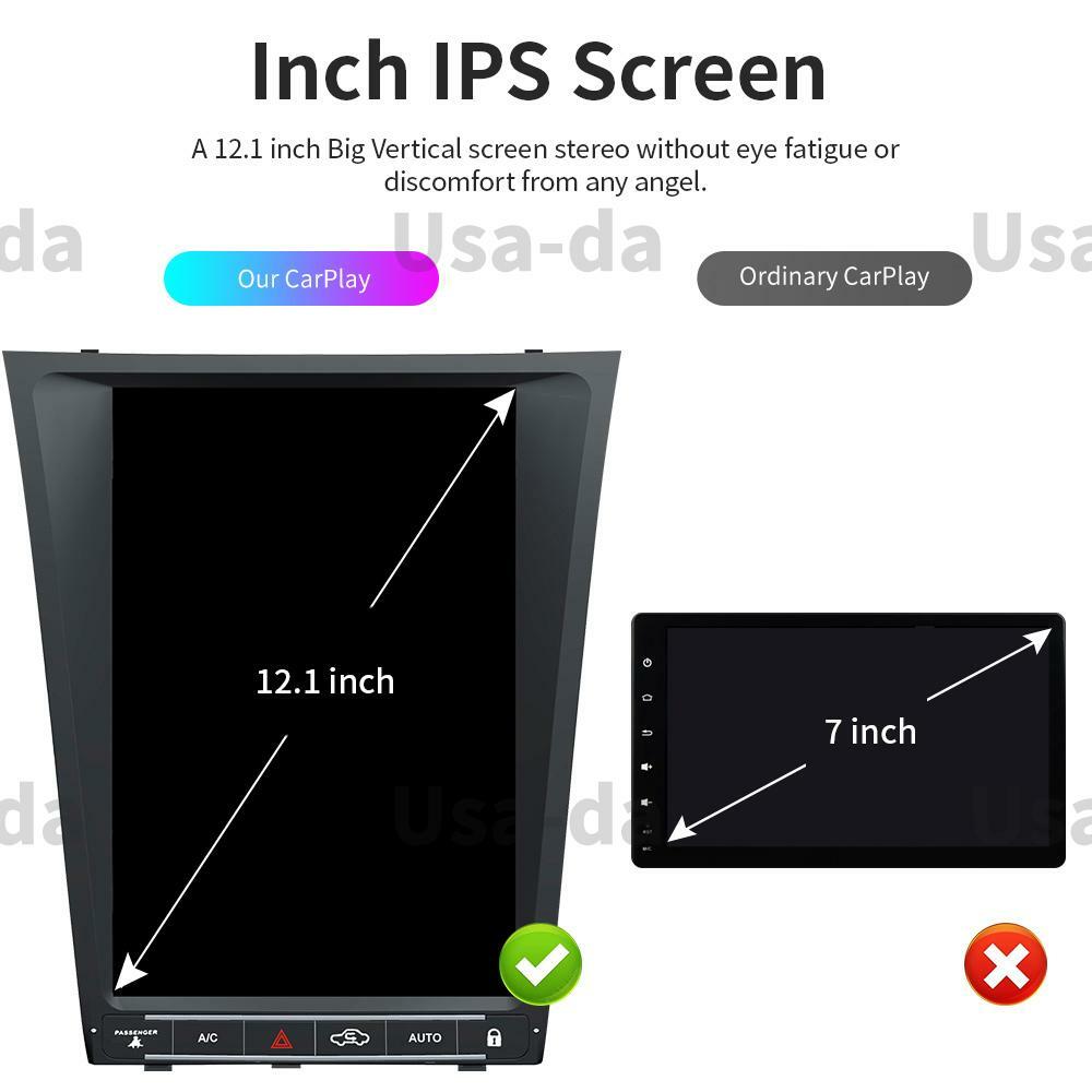For Lexus GS300 GS330 12.1" Touch Screen Car GPS Navigation Radio Stereo CARPLAY
