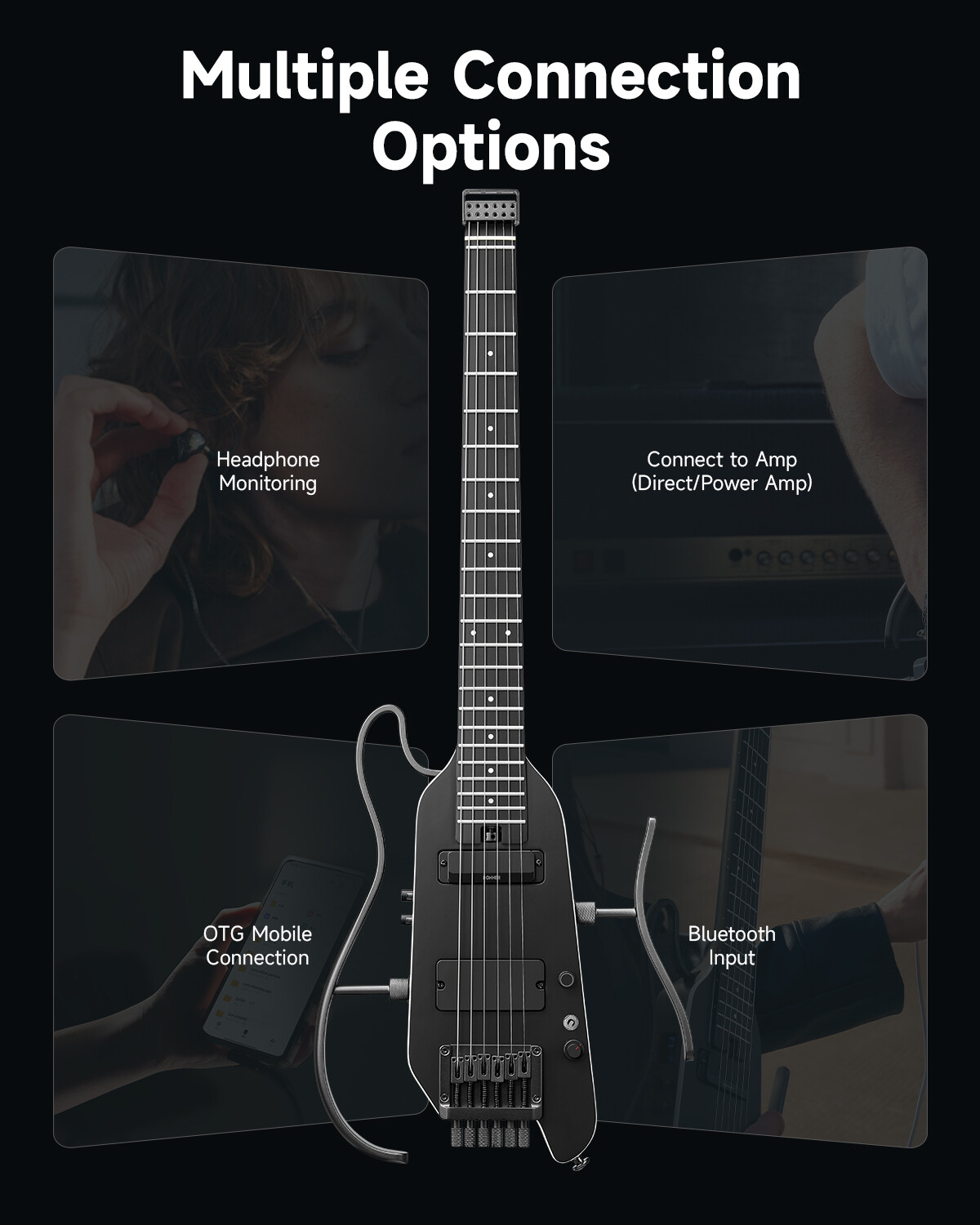 Donner HUSH X PRO Electric Guitar Bundle With Multi-Effect Tone Sim Coil Spilt