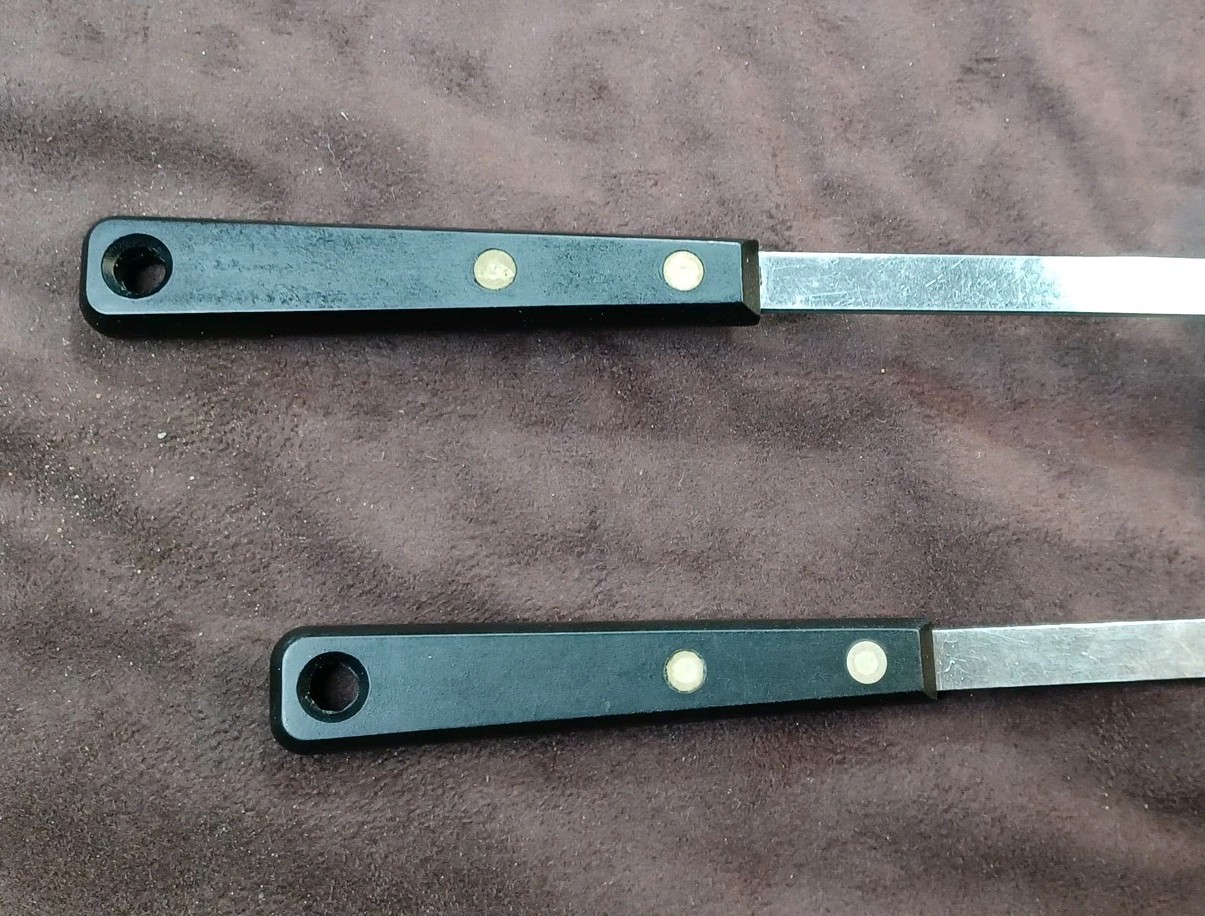 2 Piece Ekco Forge Carving Fork, Solid Flipper / Turner, Blk Composite Handles