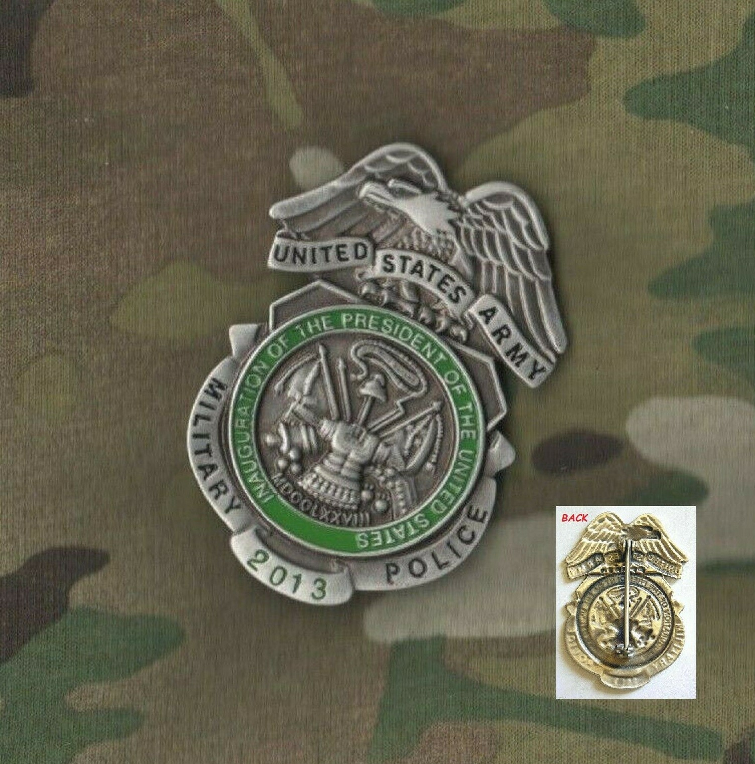 2013 PRESIDENT BARACK OBAMA INAUGURATION MILITARY MP COMMEMORATE MEDALLION 1" +