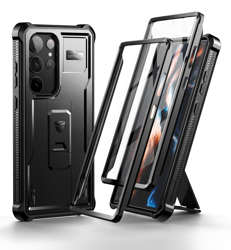 Dexnor Full Body Case for Samsung Galaxy S23 Ultra 5G Shockproof Cover Kickstand