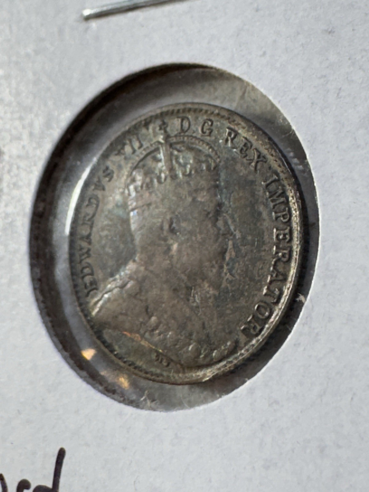 1906 Canada 5 Cents Small Silver Coin Cleaned