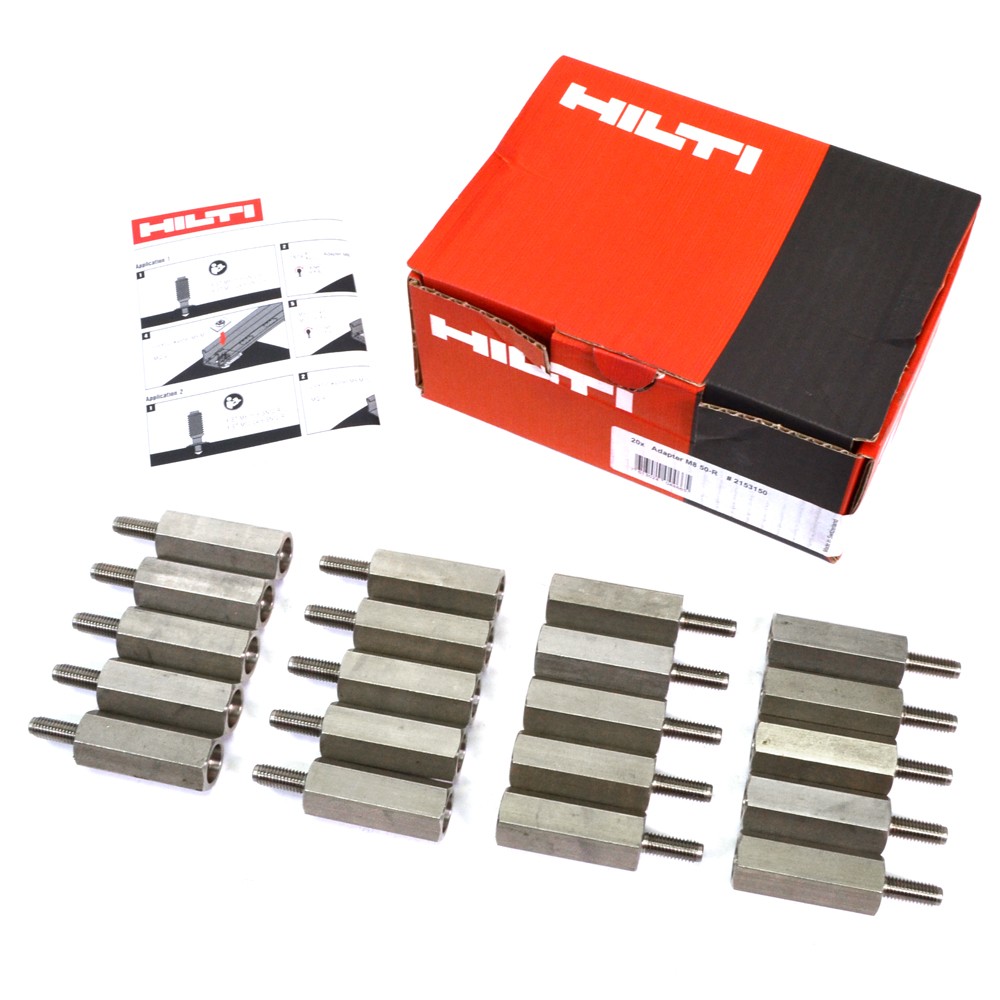 NEW Hilti 2153150 M8 50-R Standoff Thread Adapter 20-pcs 2-3/4-Inch SS
