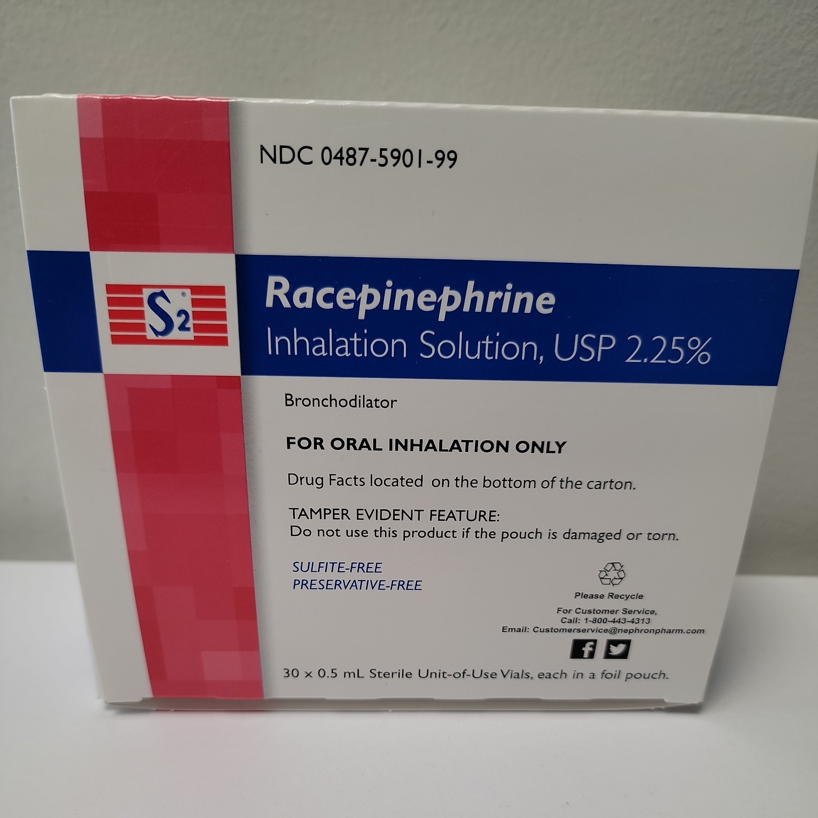 S2 RACEPINEPH 2.25 % BRC SOL 30X0.5 M UD