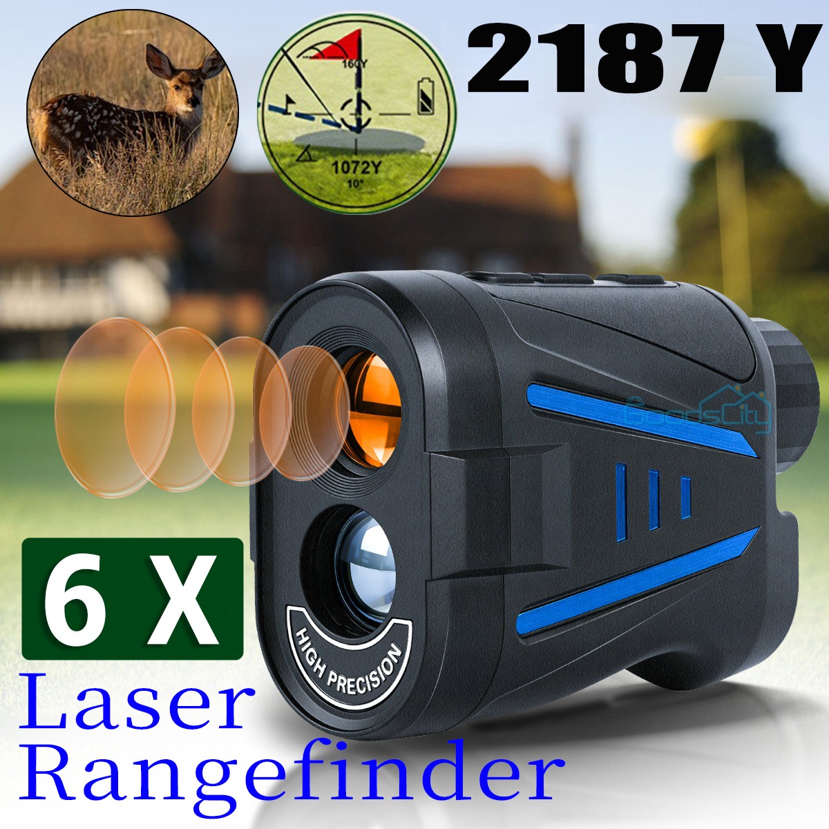Hunting Laser Rangefinder Golf Rangefinder with Slope 2187 Yards Clear Accurate
