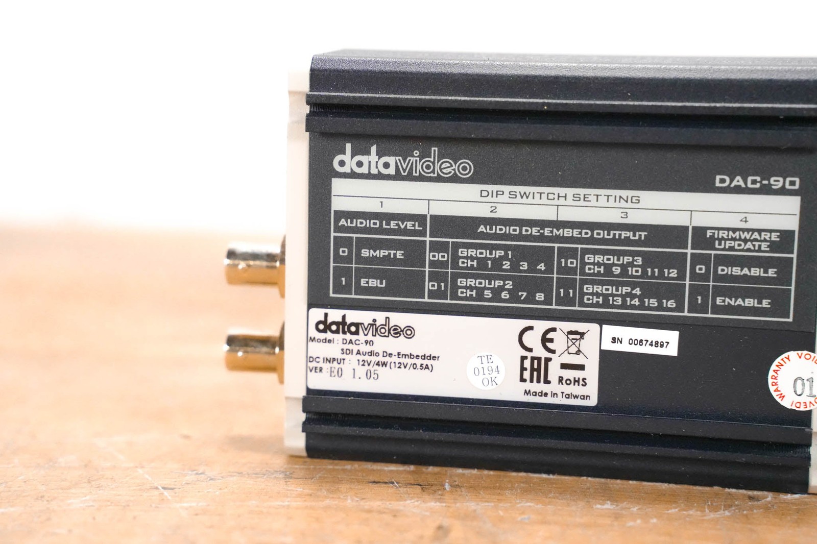Datavideo DAC-90 SDI Audio De-Embedding Box CG01RFZ