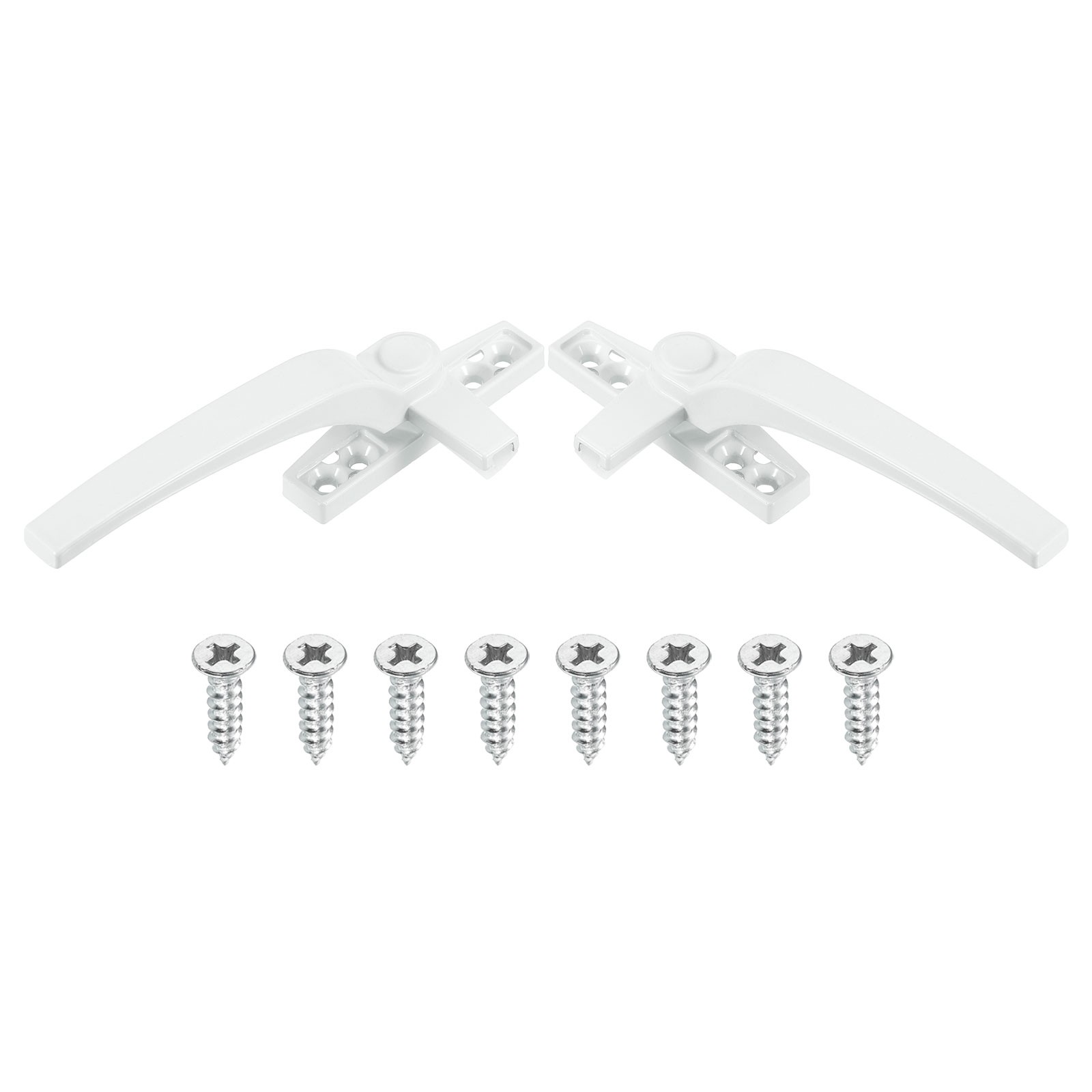 2Pcs Casement Window Locking Handle Left and Right Hand for Window White
