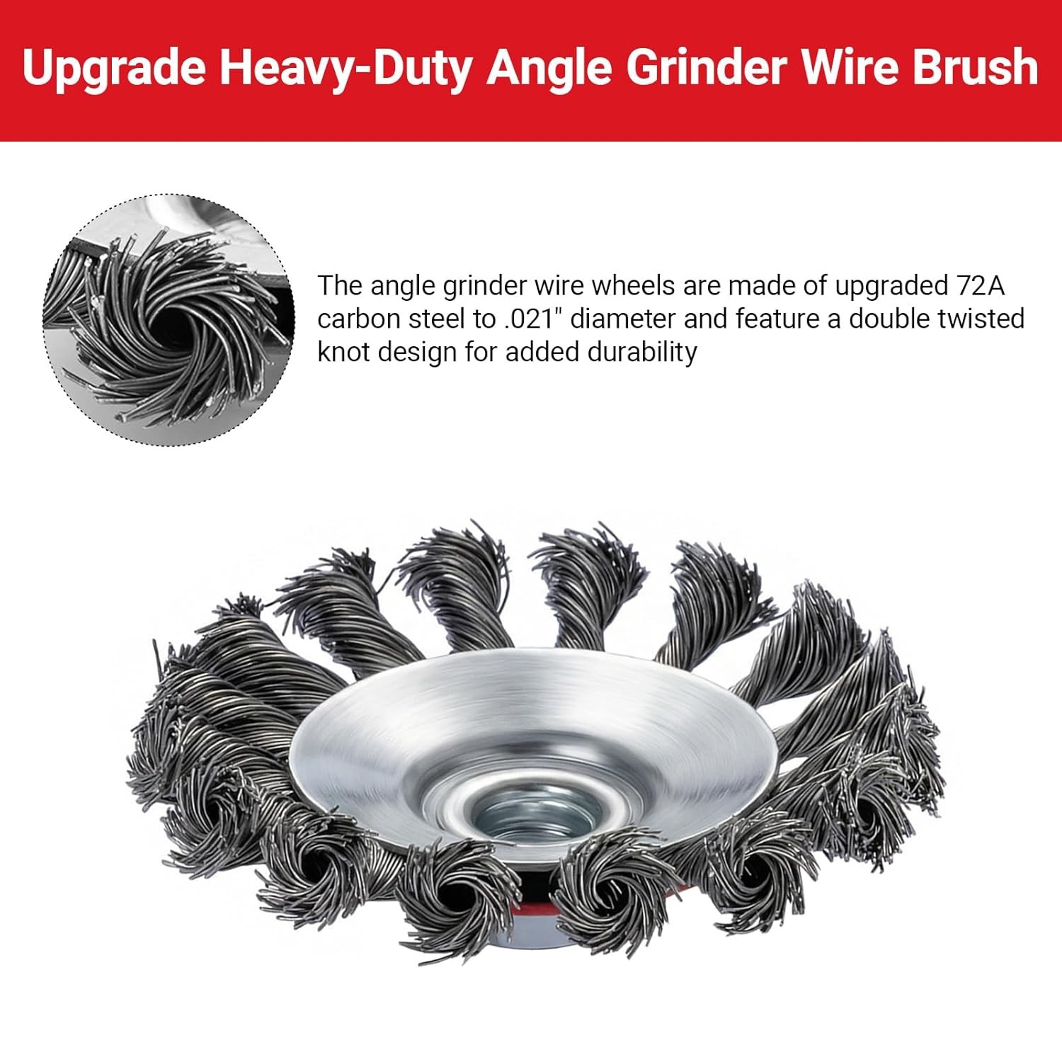 12-Pack Wire Wheel for Angle Grinder, for 4-1/2" Angle Grinder with 5/8"-11 Arbo