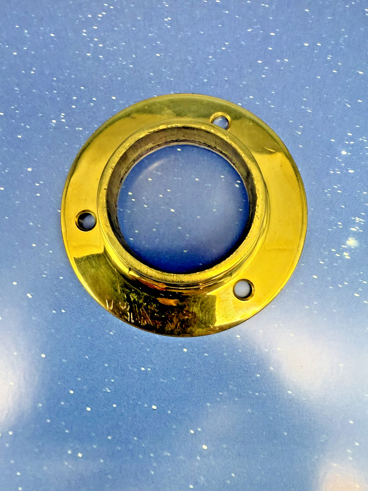 4 inch Wall Flange -Polished Brass- Clear Coated - For use with 2 inch OD Tube