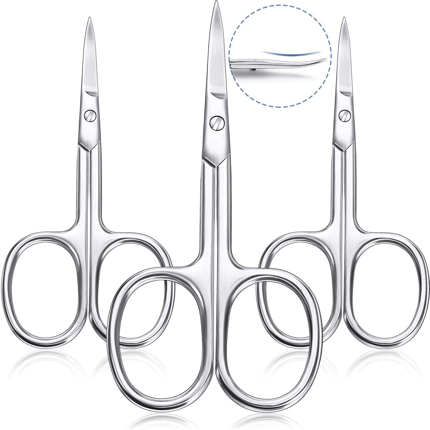 Tijeras curvas para cutículas, tijeras de manicura de acero inoxidable