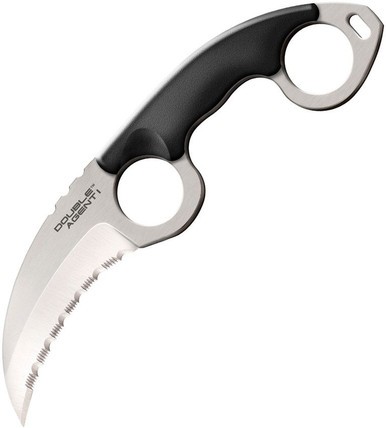 COLD STEEL DOUBLE AGENT I SERRATED EDGE / 7-5/8" OVERALL / 3" BLADE / AUS8A / K