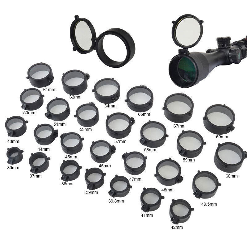 30-69mm Flip Spring Up Open Lens Cover Through transparent Rifle scope Cap