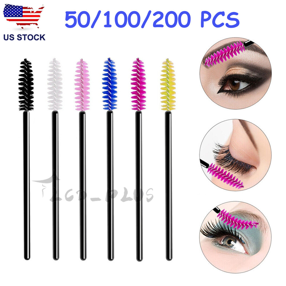 Disposable Eyelash Brush Mascara Wands Applicator Eyebrow Brush Makeup Tool US