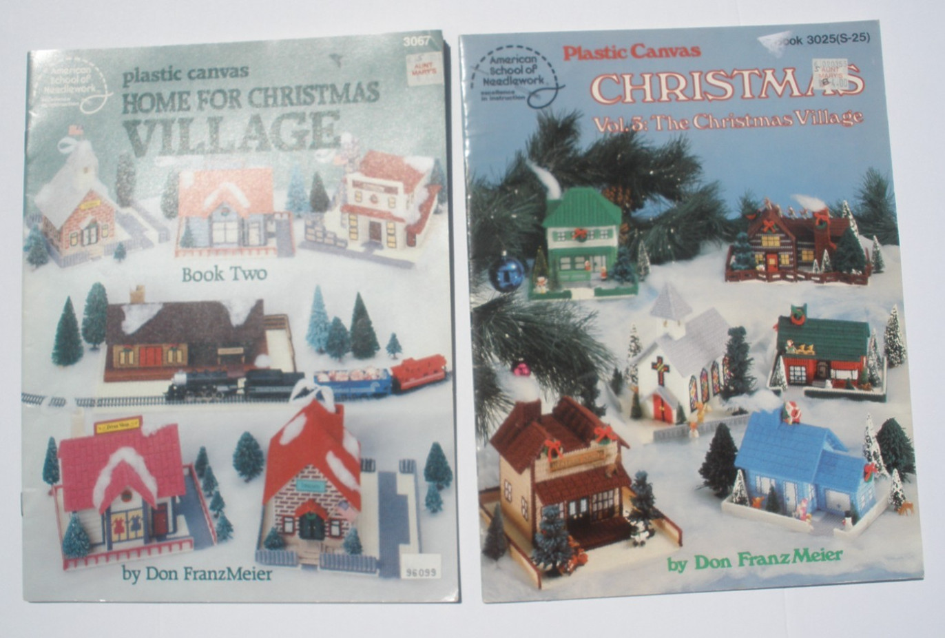 American School Of Needlework Christmas Vol 2 & 5 The Christmas Village Plastic