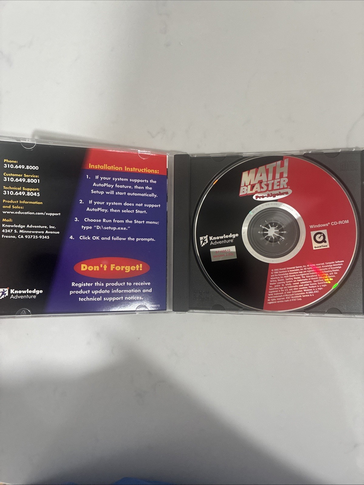 Math Blaster Mystery Pre‑Algebra – Educational CD‑ROM – Windows & Mac Compatible