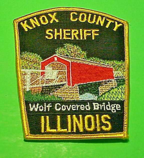 KNOX COUNTY ILLINOIS  ( COVERED BRIDGE )  4 3/4"  SHERIFF / POLICE PATCH