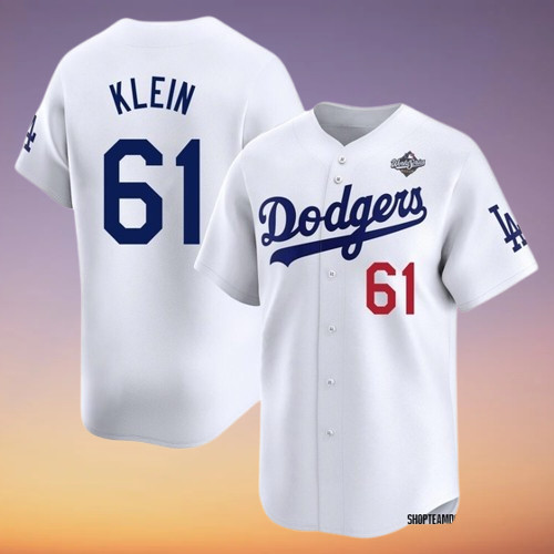 Men's Dodgers #61 Will Klein 2025 world series jersey all stitched