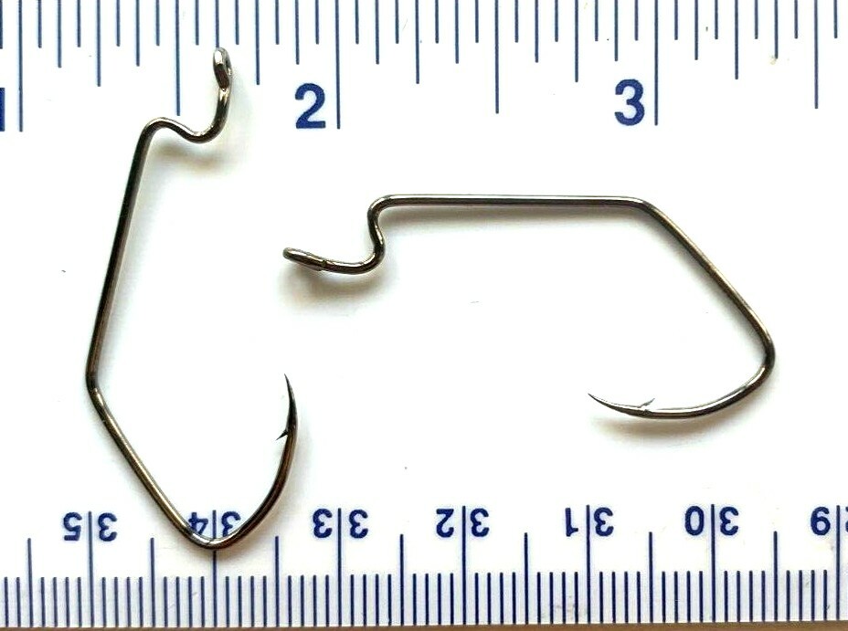 100 Matzuo 143010 Black Sickle Extra Wide Gap EWG Worm Fish Hooks size 1
