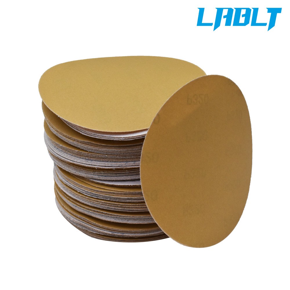 LABLT 100 Pcs 5" 180 Grit Disc Hook Loop Pads Sanding Discs Flocking NO-Hole