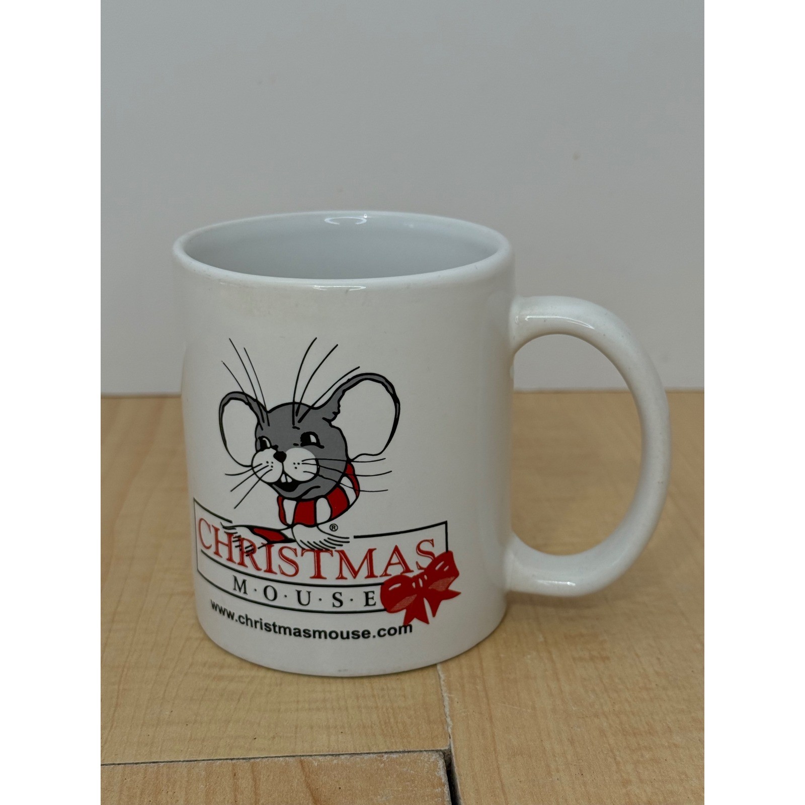 Christmas Mouse Souvenir Coffee Mug White Ceramic Holiday Mascot Cup