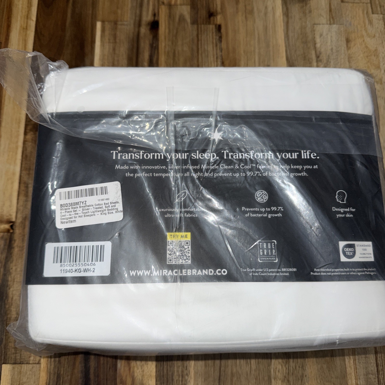 Miracle Made Sheet Set KING Luxe Self-Cooling Self-Cleaning -white- NWT